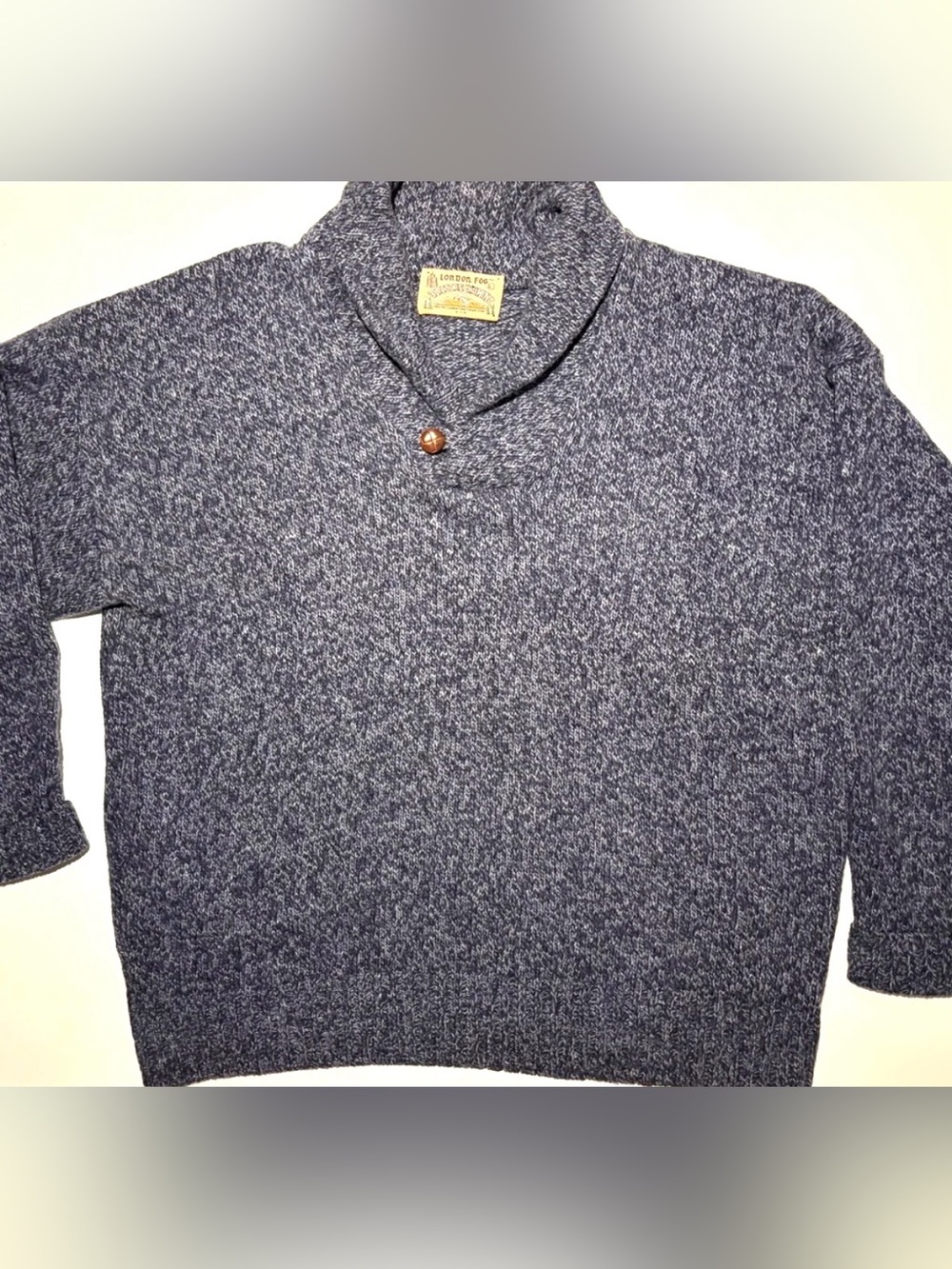 London Fog Men's Sweater in Heathered Blue
